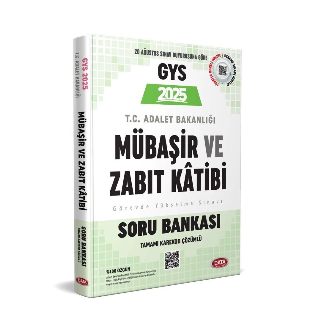 GYS Adalet Bakanlığı Mübaşir ve Zabıt Katibi Soru Bankası - Karekod Çözümlü Data Yayınları