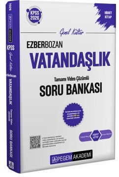 2026 KPSS Genel Yetenek Genel Kültür Ezberbozan Vatandaşlık Tamamı Video Çözümlü Soru Bankası Pegem Yayınları