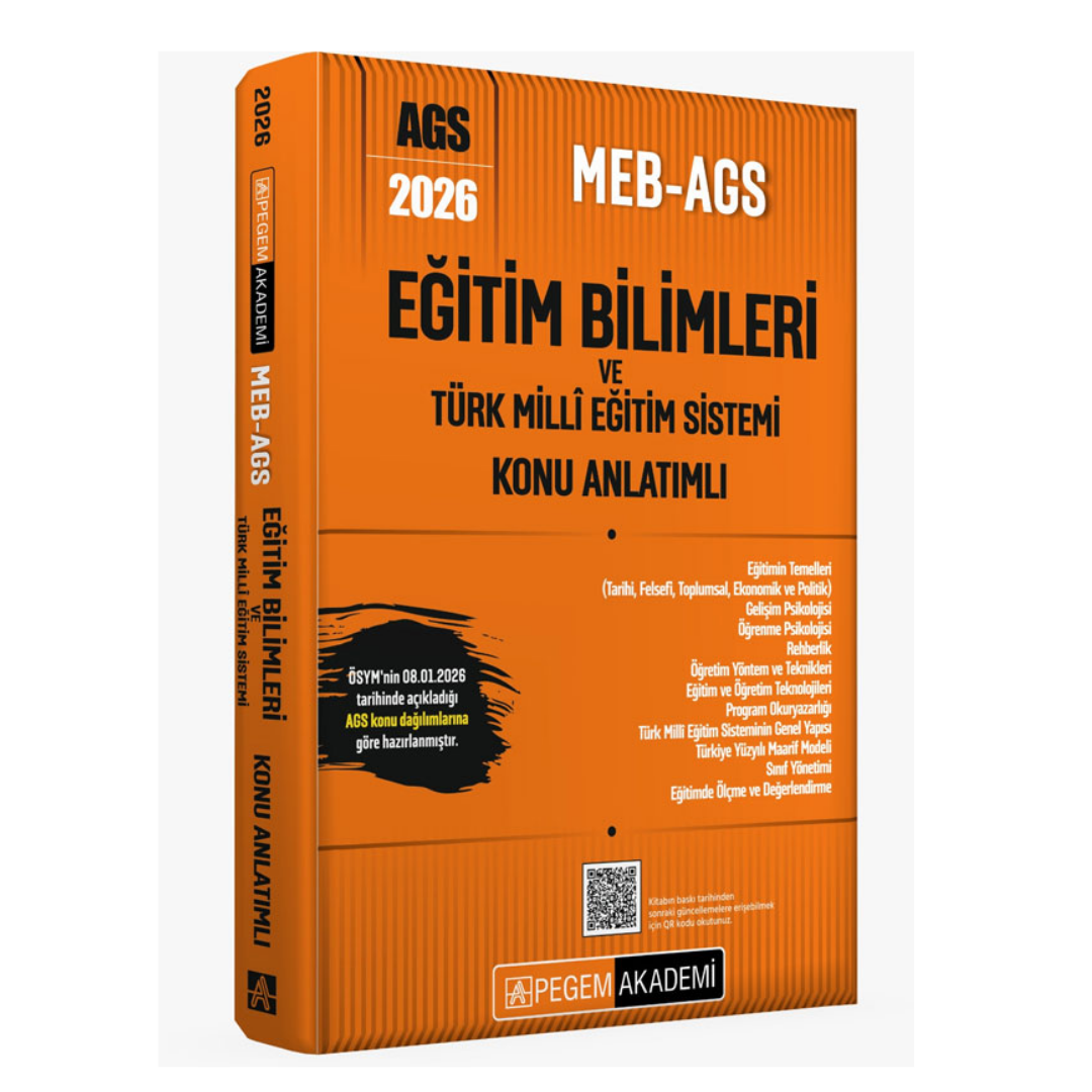2026 MEB AGS Eğitim Bilimleri ve Türk Milli Eğitim Sistemi Konu Anlatımlı Pegem Yayınları