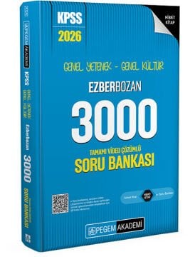 2026 KPSS Genel Yetenek Genel Kültür Ezberbozan 3000 Tamamı Video Çözümlü Soru Bankası Pegem Yayınları