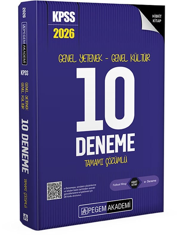 2026 KPSS Genel Yetenek Genel Kültür Tamamı Çözümlü 10 Deneme Pegem Yayınları
