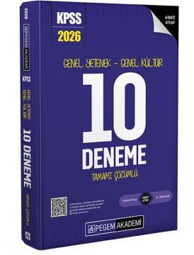 2026 KPSS Genel Yetenek Genel Kültür Tamamı Çözümlü 10 Deneme Pegem Yayınları