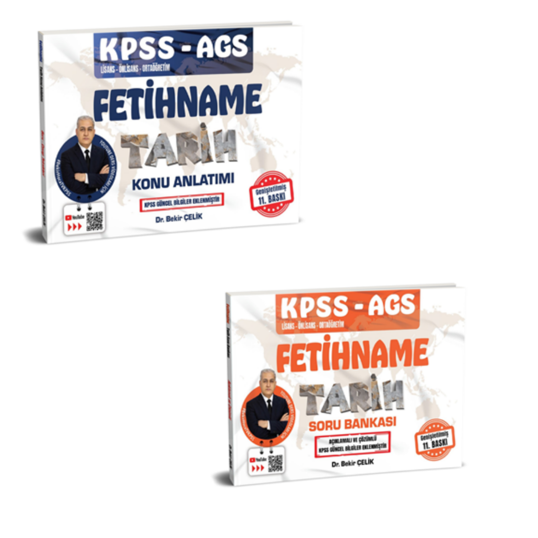 KPSS AGS FETİHNAME Tarih Konu Anlatımı & KPSS AGS FETİHNAME Tarih Soru Bankası Bekir Çelik Seti