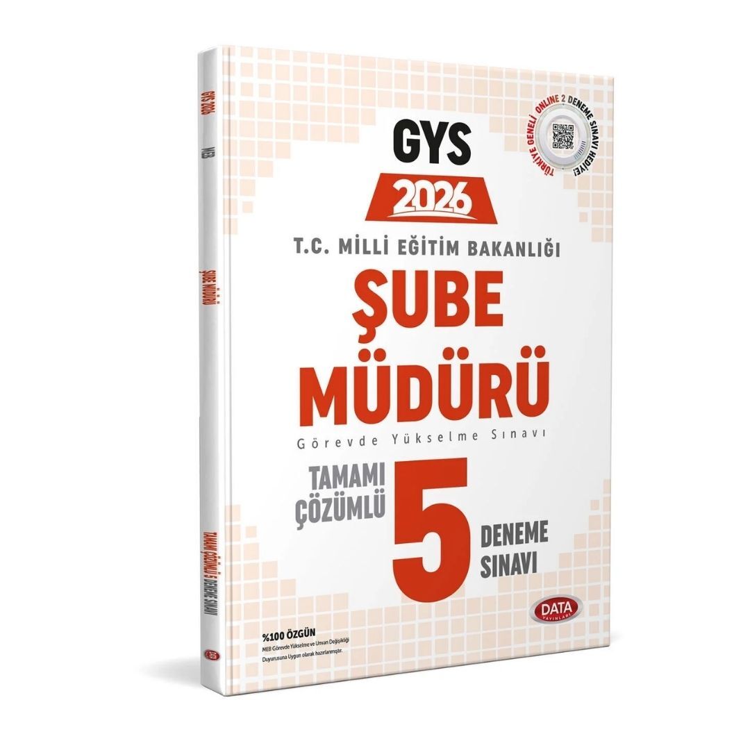Milli Eğitim Bakanlığı Şube Müdürü GYS Tamamı Çözümlü 5 Deneme Sınavı Data Yayınları