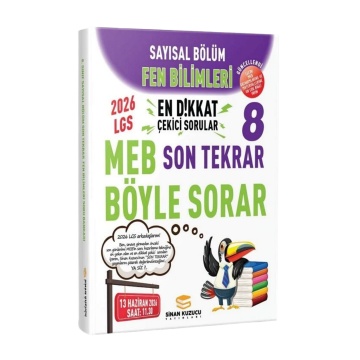 Sinan Kuzucu 2026 8. Sınıf LGS Fen Bilimleri Sayısal Son Tekrar Soru Bankası