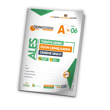 2025 ALES ÖSYM Arşivi Karma Kara Kutu Çıkmış Soru Türkiye Geneli D. Çözümlü Deneme 10/6.Kitapçık İnformal Yayınları