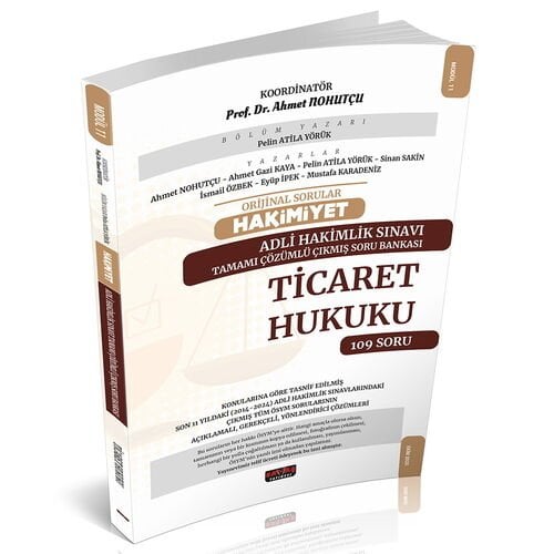 Orijinal Sorular HAKİMİYET Adli Hakimlik Ticaret Hukuku Çıkmış Soru Bankası Savaş Yayınları