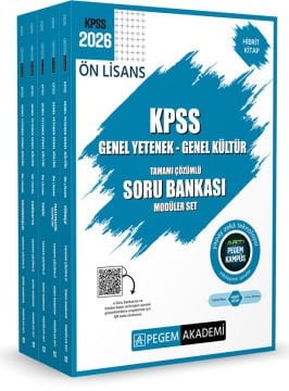 2026 KPSS Ön Lisans Genel Yetenek Genel Kültür Tamamı Çözümlü Soru Bankası Modüler Set (5 Kitap) Pegem Yayınları