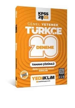 2025 KPSS Genel Yetenek Türkçe Tamamı Çözümlü 20 Deneme Yediiklim Yayınları