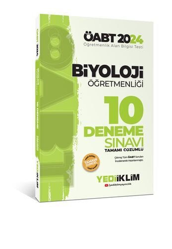 Yediiklim Yayınları 2024 ÖABT Biyoloji Öğretmenliği Tamamı Çözümlü 10 Deneme Sınavı