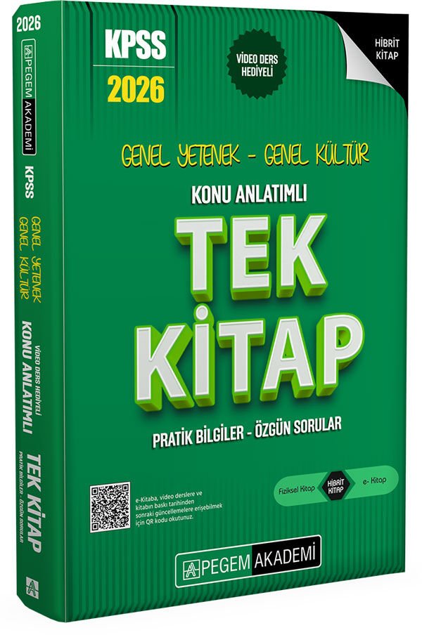 2026 KPSS Genel Yetenek Genel Kültür Konu Anlatımlı Tek Kitap Pegem Akademi