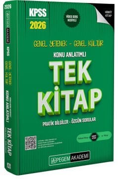 2026 KPSS Genel Yetenek Genel Kültür Konu Anlatımlı Tek Kitap Pegem Akademi