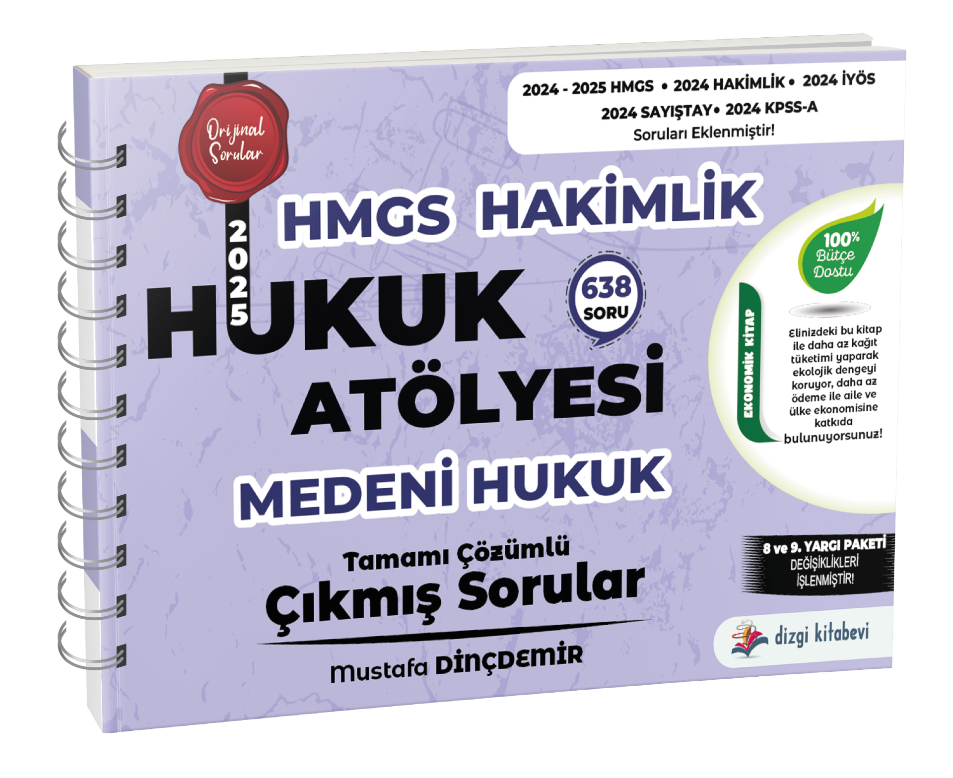 Dizgi Kitap Hukuk Atölyesi Hakimlik HMGS Hukuk Mesleklerine Giriş Sınavı Medeni Hukuk Tamamı Çözümlü Çıkmış Sorular Mustafa Dinçdemir