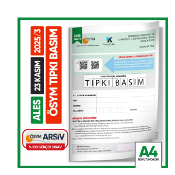 ALES 2025/3 ÖSYM Tıpkı Basım Çıkmış Soru Deneme Kitapçığı Video/PDF Çözümlü Türkiye Geneli İnformal Yayınları