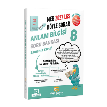 Sinan Kuzucu 2027 8. Sınıf LGS Anlam Bilgisi Soru Bankası Video Çözümlü