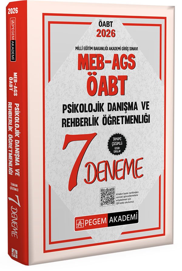 2026 MEB AGS ÖABT Psikolojik Danışma Ve Rehberlik Öğretmenliği Tamamı Çözümlü 7 Deneme Pegem Akademi