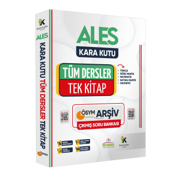 ALES TÜM DERSLER TEK KİTAP Kara Kutu ÖSYM Soru Havuzu Çıkmış Soru Bankası Dijital Çözümlü