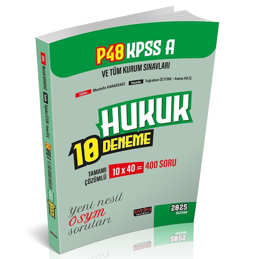 P48 KPSS A Grubu Hukuk 10 Deneme 4. Baskı Savaş Yayınları