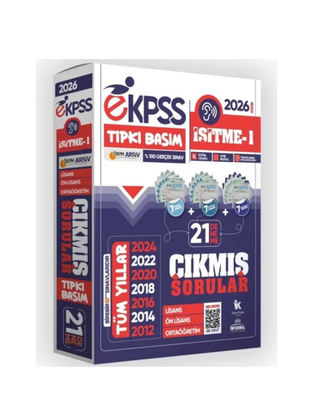 2026 EKPSS Lisans-Önlisans-Ortaöğretim İşitme-1 ÖSYM Tıpkı Basım 21’li Kitapçık TG Deneme Paketi İnformal Yayınları