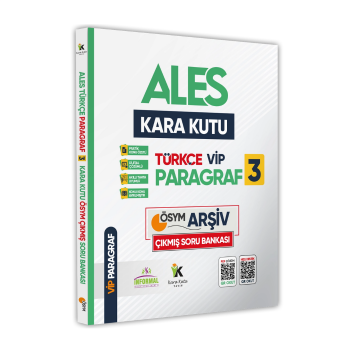 ALES Türkçenin Kara Kutusu ÖSYM ARŞİVİ ÇIKMIŞ PARAGRAF VİP 3 Soru Bankası Konu Özetli Çözümlü İnformal Yayınları