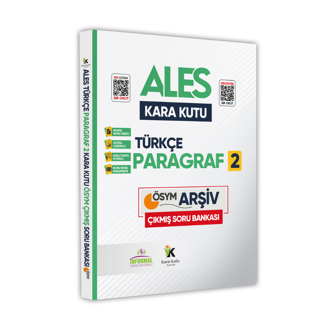 ALES Türkçenin Kara Kutusu KARMA PARAGRAF 2 Konu Özetli D. Çözümlü Çıkmış Soru Havuzu Bankası İnformal Yayınları