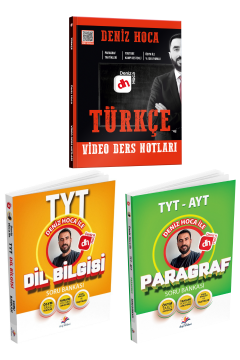 Deniz Hoca TYT Türkçe Ders Notları TYT Dil Bilgisi Soru Bankası TYT-AYT Paragraf Soru Bankası Seti 2025 KR Akademi Yayınları