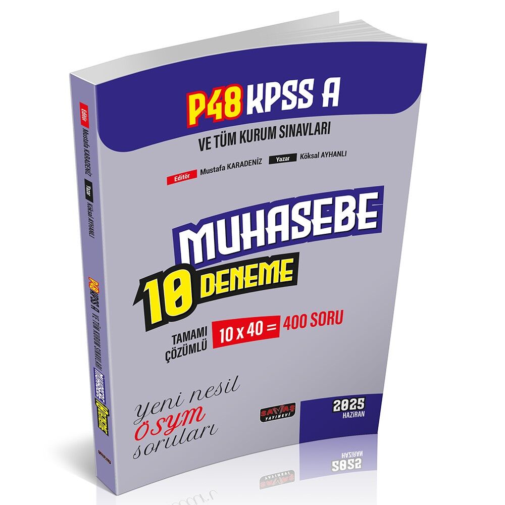 P48 KPSS A Grubu Muhasebe 10 Deneme 4. Baskı Savaş Yayınları