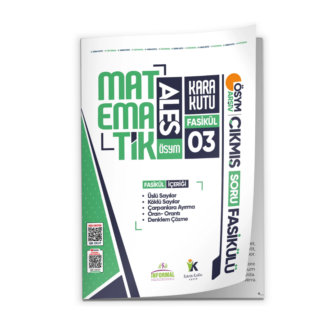 2026 ALES Matematik Kara Kutu 3.Fasikül ÖSYM Çıkmış Soru ÜSLÜ-KÖKLÜ SAYILAR-DENKLEM ÇÖZME Modüler Set İnformal Yayınları
