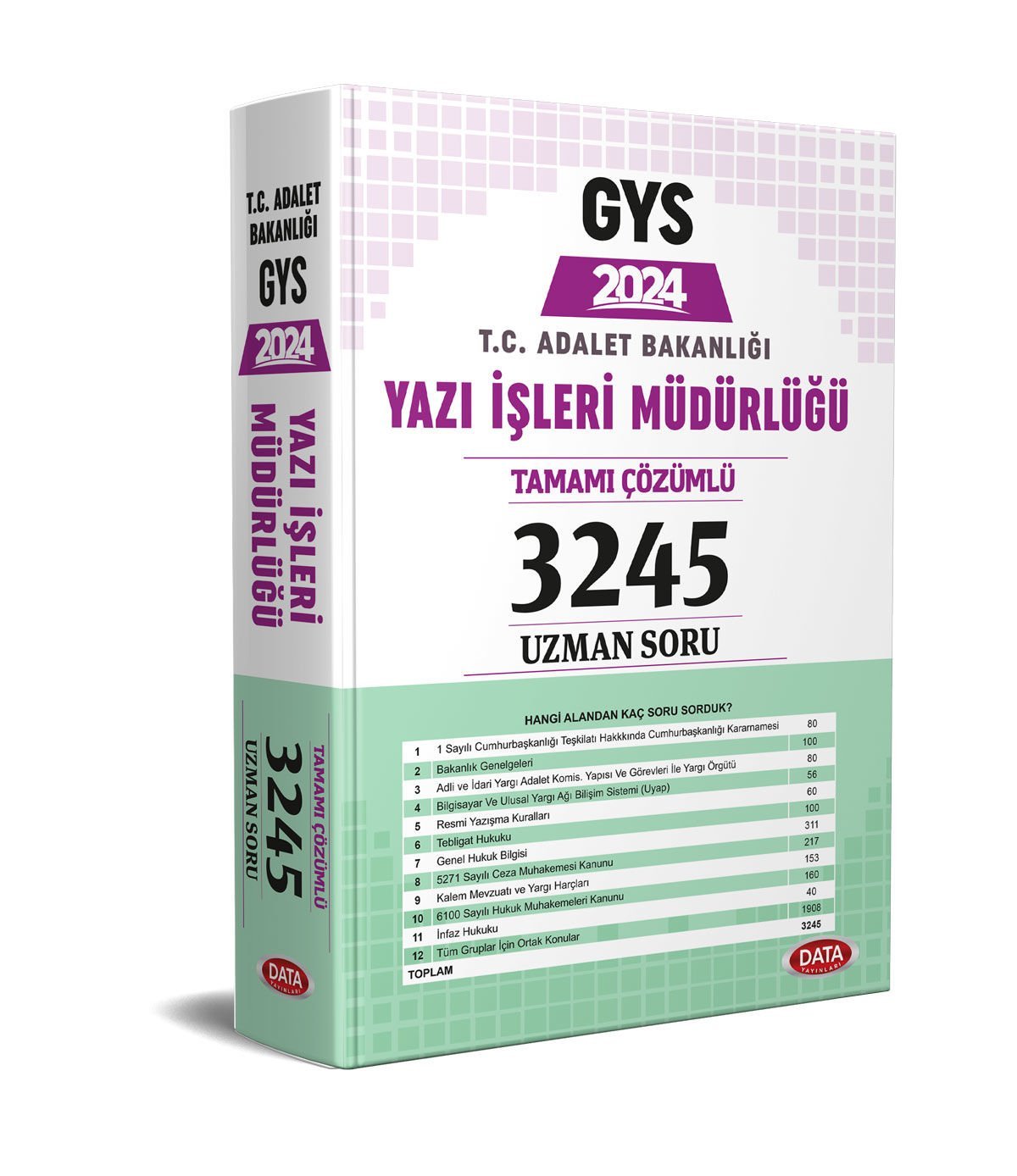 T.C. ADALET BAKANLIĞI YAZI İŞLERİ MÜDÜRLÜĞÜ GYS TAMAMI ÇÖZÜMLÜ 3245 UZMAN SORU BANKASI