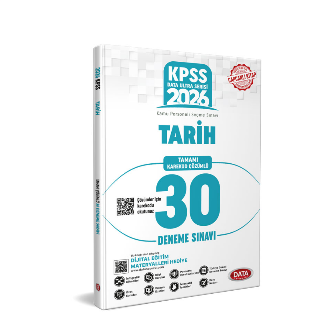 2026 KPSS Ultra Serisi Tarih Tamamı Çözümlü 30 Deneme Sınavı Data Yayınları