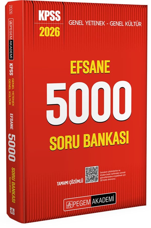 2026 KPSS Genel Yetenek Genel Kültür Efsane 5000 Tamamı Çözümlü Soru Bankası Pegem Yayınları