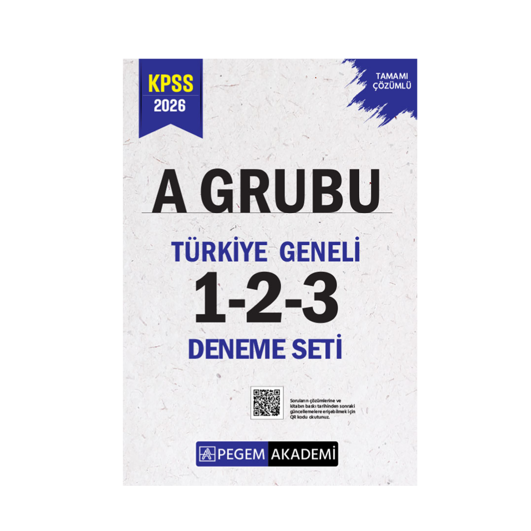2026 KPSS A Grubu Tamamı Çözümlü Türkiye Geneli 1-2-3 (3'lü Deneme Seti) Pegem Yayınları