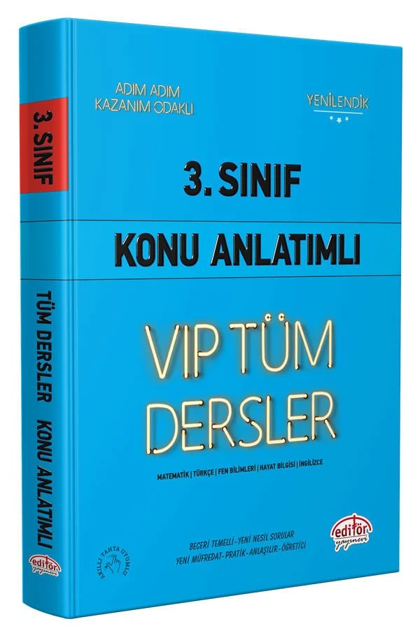 3. Sınıf VIP Tüm Dersler Konu Anlatımlı Mavi Kitap