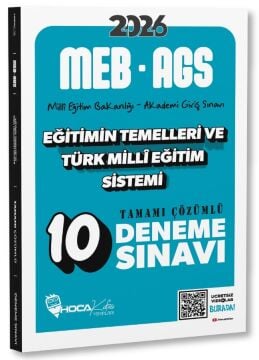 2026 MEB-AGS Eğitimin Temelleri ve Türk Milli Eğitim Sistemi 10 Deneme Çözümlü Hoca Kafası Yayınları