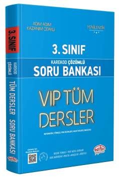 Editör Yayınları 3. Sınıf VIP Tüm Dersler Soru Bankası Mavi Kitap - Karekod Çözümlü