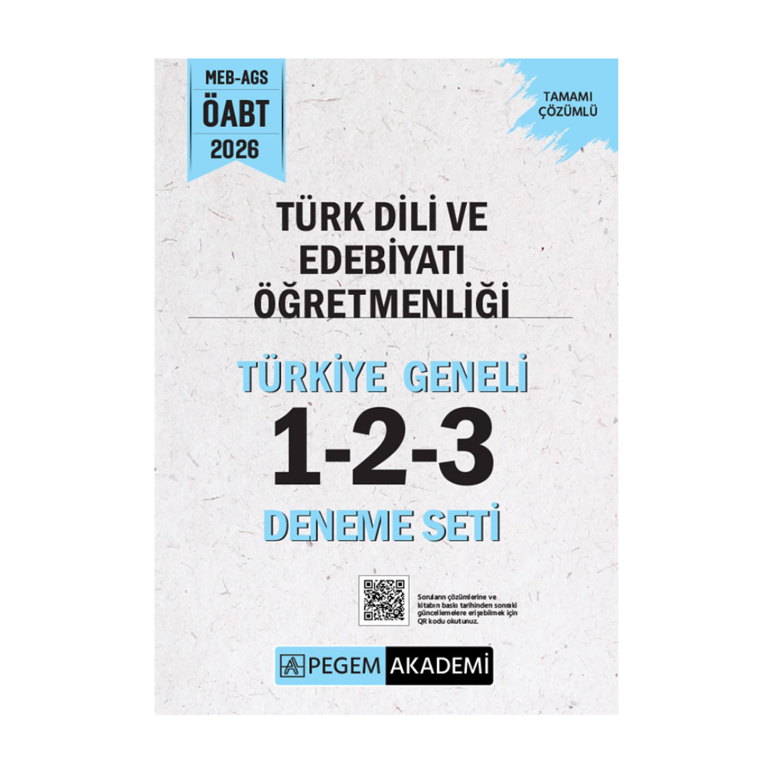 Pegem Yayınları 2026 MEB-AGS ÖABT Türk Dili ve Edebiyatı Öğretmenliği Tamamı Çözümlü Türkiye Geneli 1-2-3 (3'lü Deneme Seti)
