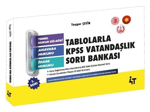 T Yayınları KPSS Tablolarla Vatandaşlık Soru Bankası 2. Baskı - Toygar Çetin 4T Yayınları