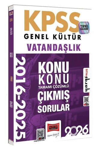 2026 KPSS Genel Kültür Vatandaşlık 2016-2026 Konu Konu Tamamı Çözümlü Çıkmış Sorular Yargı Yayınları