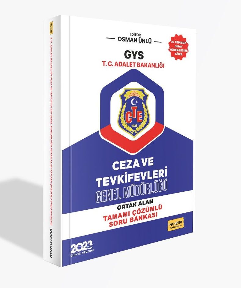 T.C. Adalet Bakanlığı GYS Ceza ve Tevkifevleri Genel Müdürlüğü Ortak Alan Soru Bankası 2023