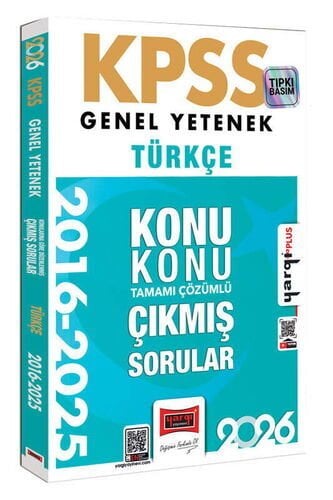 Yargı Yayınları 2026 KPSS Genel Yetenek Türkçe 2016-2026 Konu Konu Tamamı Çözümlü Çıkmış Sorular