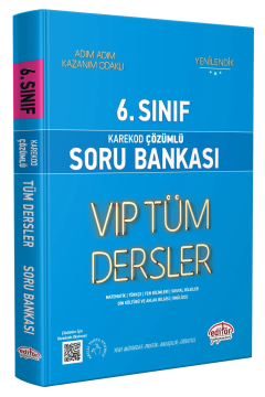Editör Yayınları 6. Sınıf VIP Tüm Dersler Soru Bankası Mavi Kitap - Karekod Çözümlü