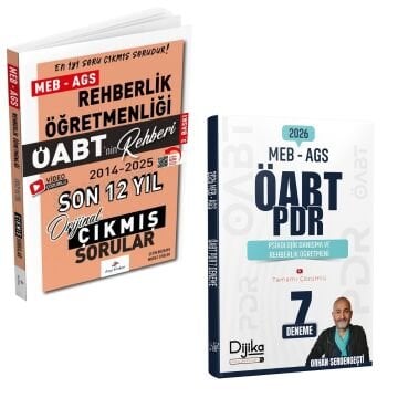 Dizgi Kitap 2026 Meb Ags ÖABT Rehberlik Öğretmenliği Son 12 Yıl Orijinal Çıkmış Sınav Soruları ve ÖABT MEB AGS PDR Psikolojik Danışma ve Rehberlik Öğretmeni 7 Deneme Dijika Yayınları Seti