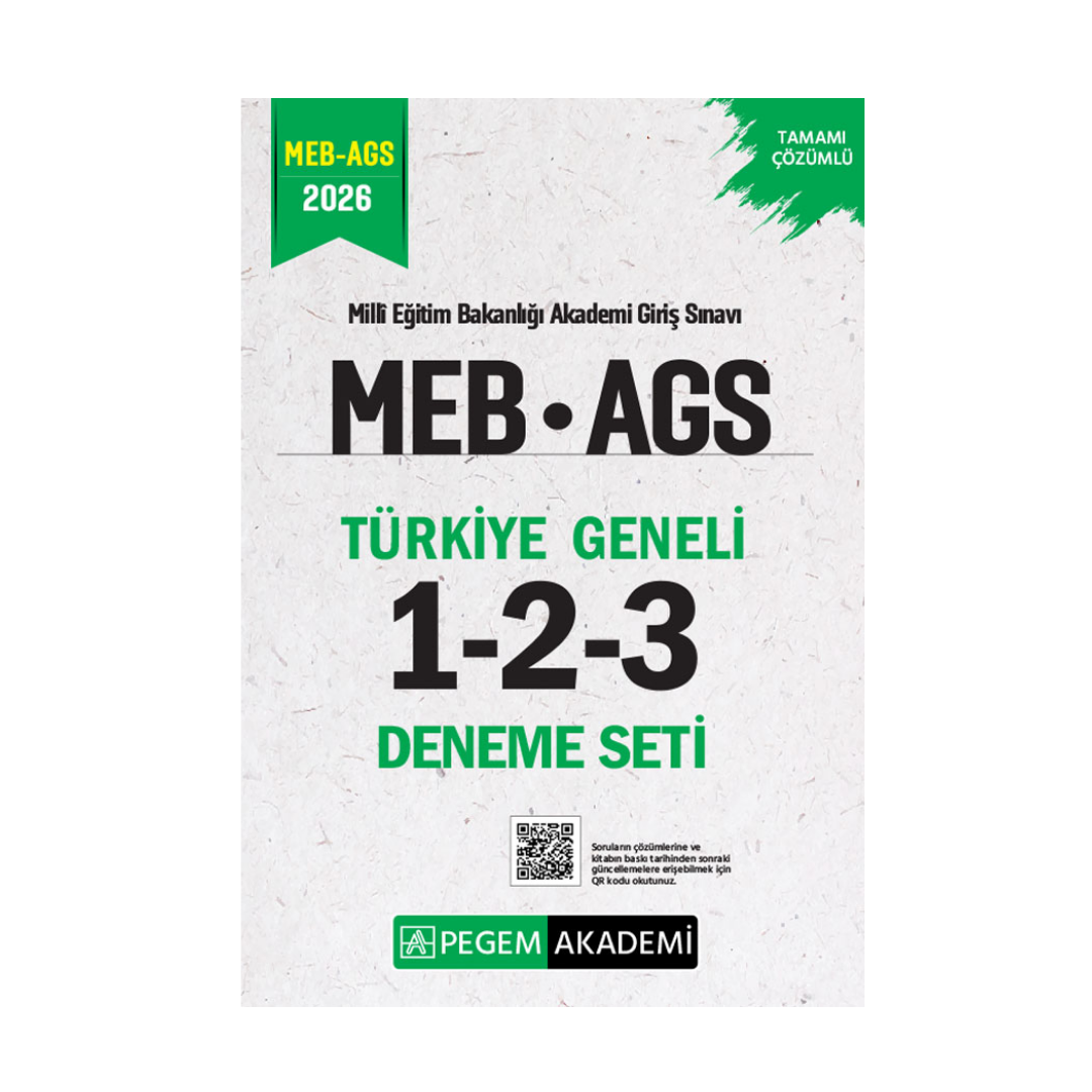 2026 MEB AGS Tamamı Çözümlü Türkiye Geneli 1-2-3 (3'lü Deneme Seti) Pegem Yayınları