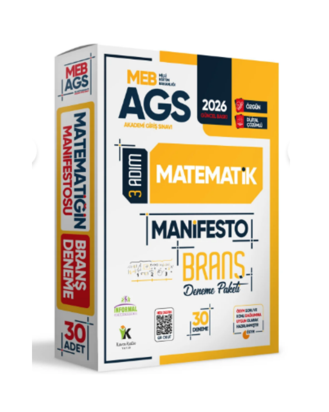 2026 MEB AGS Sayısal Yetenek MATEMATİK 3 Adım Manifesto 30 Adet Branş Denemesi Seti İnformal Yayınları