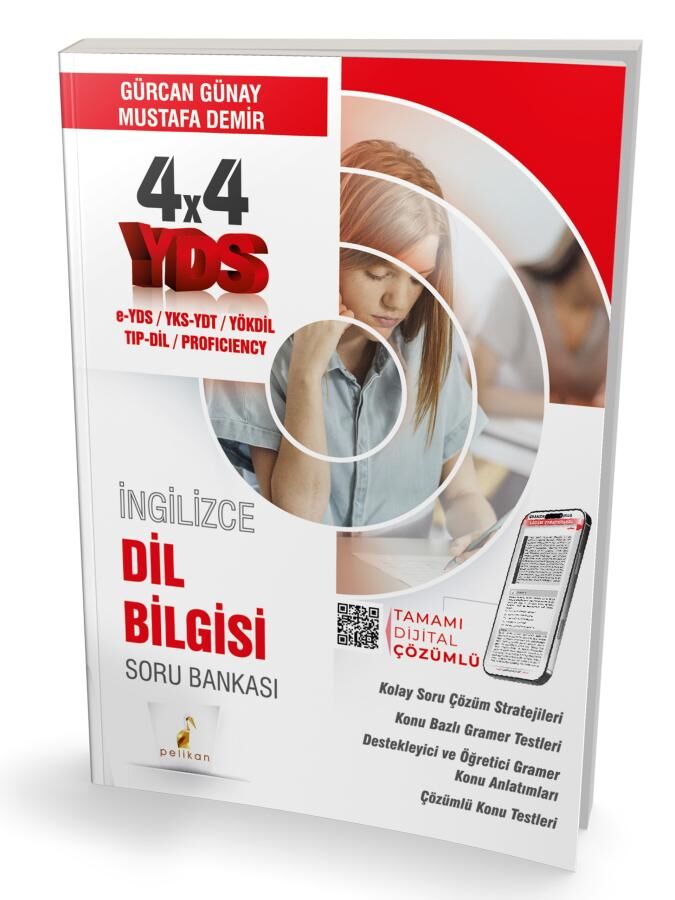 YDS İngilizce 4x4 Dil Bilgisi Soru Bankası Pelikan Yayınları