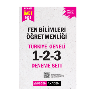 2026 MEB AGS ÖABT Fen Bilimleri Öğretmenliği Tamamı Çözümlü Türkiye Geneli 1-2-3 (3'lü Deneme Seti) Pegem Yayınları