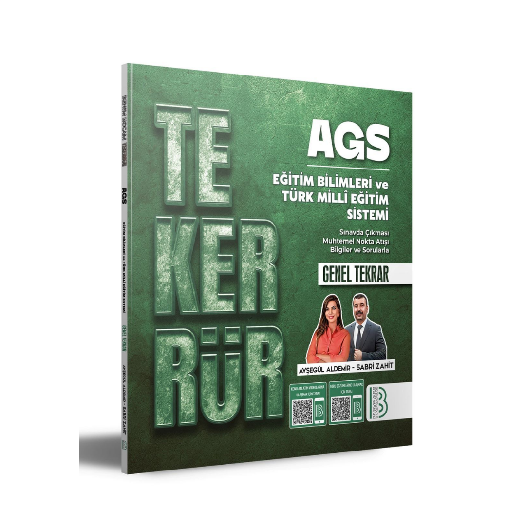 AGS Tekerrür Eğitim Bilimleri ve Türk Milli Eğitim Sistemi Genel Tekrar Ayşegül Aldemir, Sabri Zahit Benim Hocam Yayınları