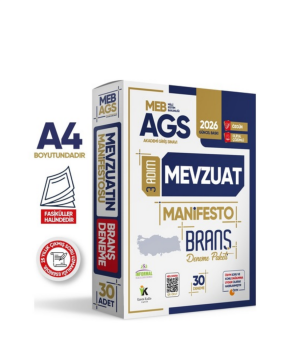 2026 MEB AGS 3 Adım MEVZUAT Manifesto Branş Deneme Paketi 30lu Fasikül Seti Özgün Dijital Çözümlü İnformal Yayınları