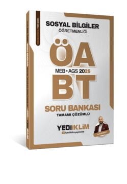 Yediiklim Yayınları 2026 ÖABT MEB-AGS Sosyal Bilgiler Öğretmenliği Tamamı Çözümlü Soru Bankası Yasin KORKUT