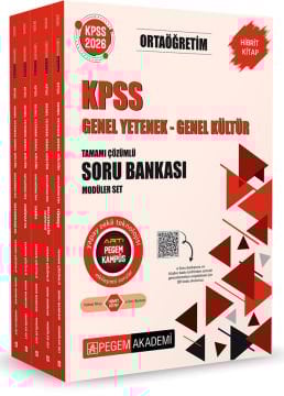 2026 KPSS Genel Yetenek Genel Kültür Ortaöğretim Tamamı Çözümlü Soru Bankası Modüler Set (5 Kitap) Pegem Yayınları